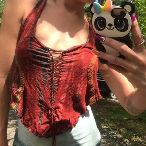 Tie dye crop top hippy gypsy boho festival vibe